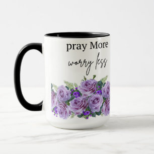 caneca de oração mais preocupação menos / caneca d