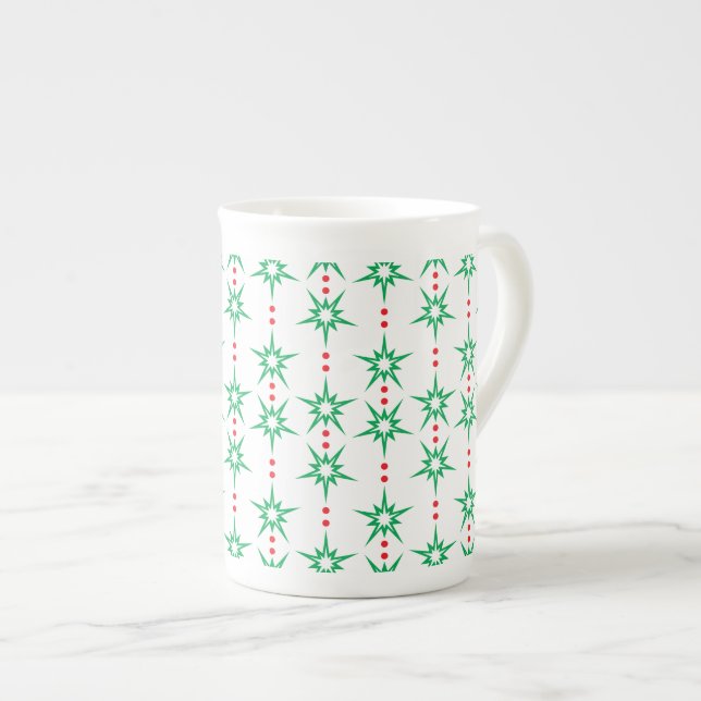 Caneca de osso de porcelana Mid Mod Garland (Frente Esquerda)