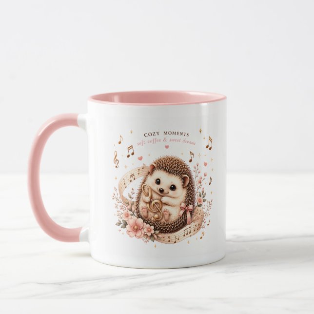 Caneca de ouriço musical fofo (Esquerda)