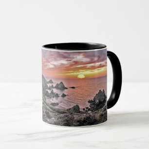 Caneca de Paisagem Marinha do Pôr do Sol na Praia