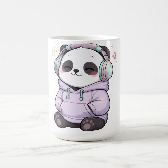 Caneca de Panda Fofa | Xícara de Café com Fones de (Centro)