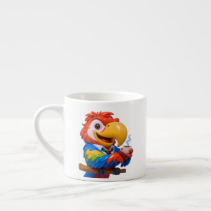Caneca de Papagaio Bebendo Espresso