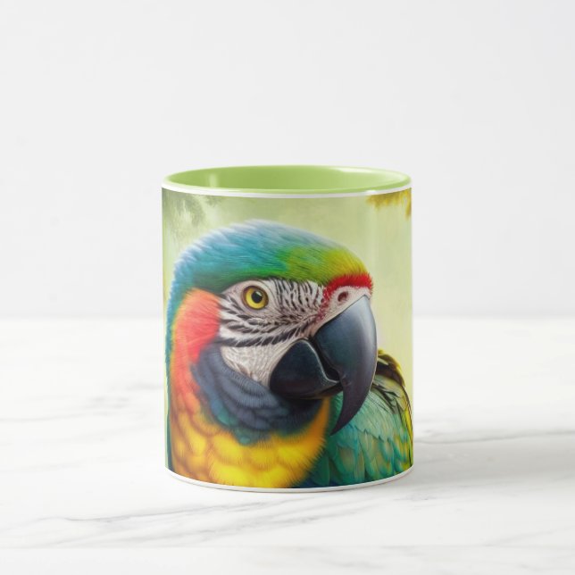Caneca de Parrot Macaw com Monograma Personalizado (Centro)