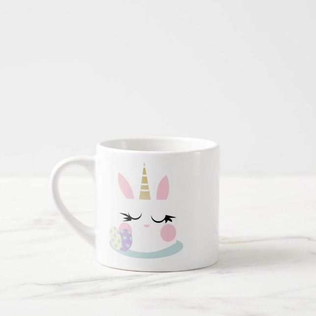 Caneca de Páscoa Fofa Unicórnio Coelho (Esquerda)