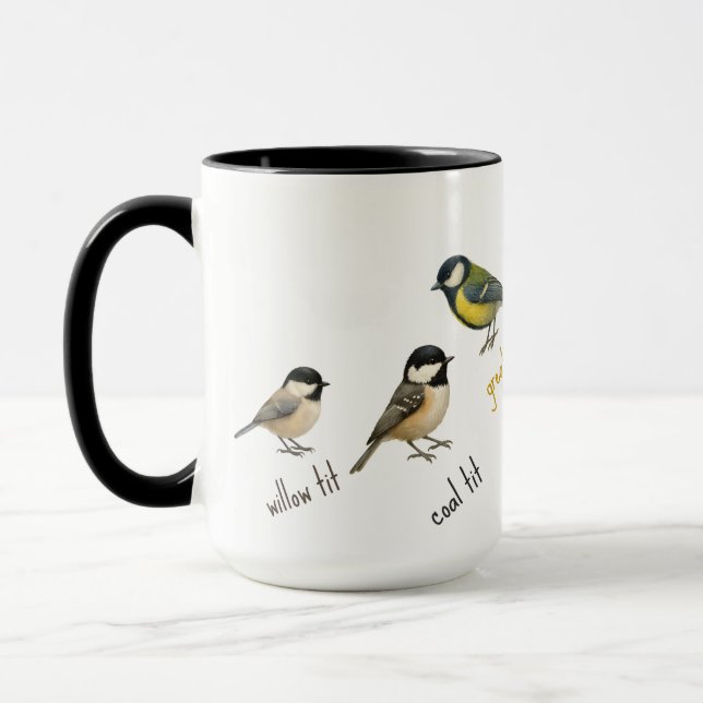 Caneca de Pássaros – Xícara de Café Aquarela de Pá (Esquerda)