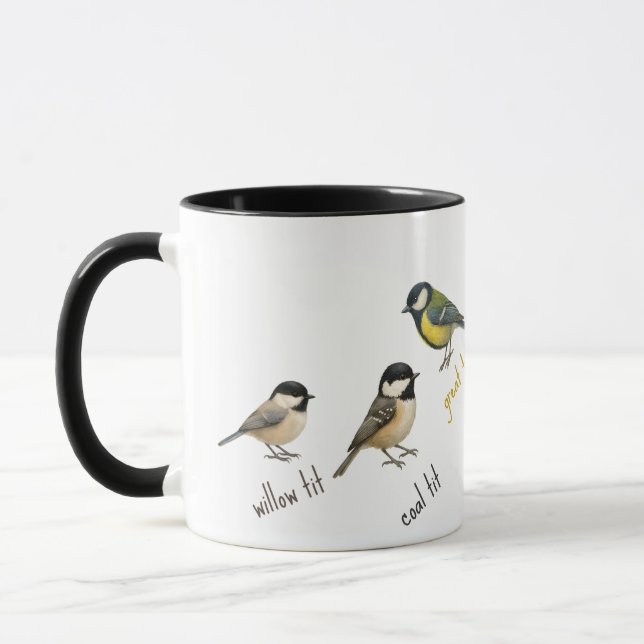 Caneca de Pássaros – Xícara de Café Aquarela de Pá (Esquerda)