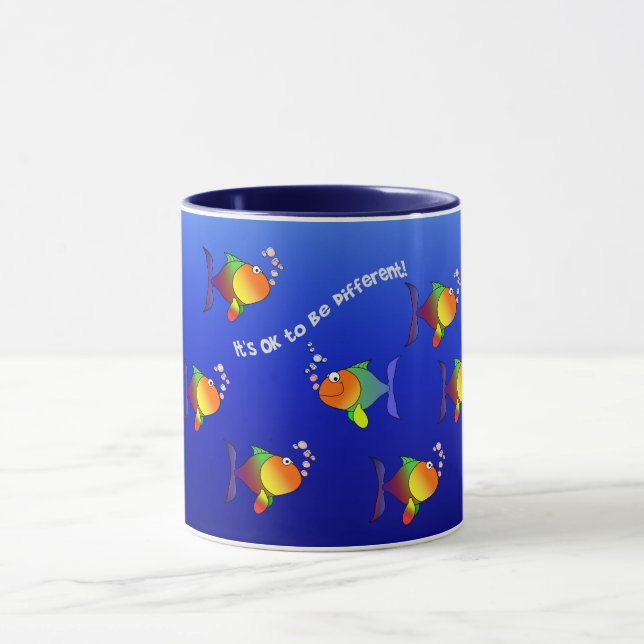 Caneca de peixe diferente - escolha estilo e cor (Centro)
