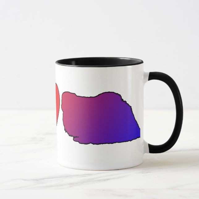 Caneca de Pekingese do amor da paz (Direita)
