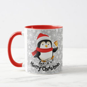 Caneca de pinguim de Natal feliz