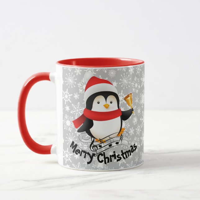 Caneca de pinguim de Natal feliz (Esquerda)