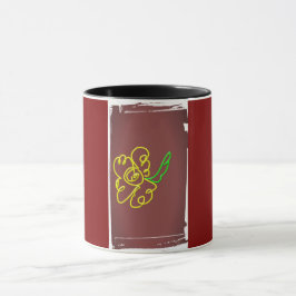 caneca de pintura de flor