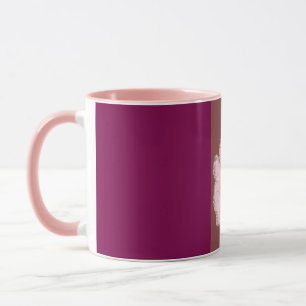 caneca de pintura de flor rosa