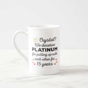 Caneca De Porcelana 15 Casamento I - Casal Engraçado Cristal