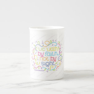 Caneca De Porcelana 2 Corintianos 5:7 Caminhamos pela fé, não pela vis
