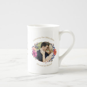 Caneca De Porcelana 2 x Foto Aniversário de Casamento QUALQUER ANO No