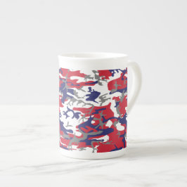 Caneca De Porcelana 4 de Julho, Dia da Independência, Cinza Camuflagem
