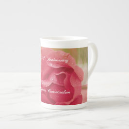 Caneca De Porcelana 50º Aniversário da Religião Rosa Rosa
