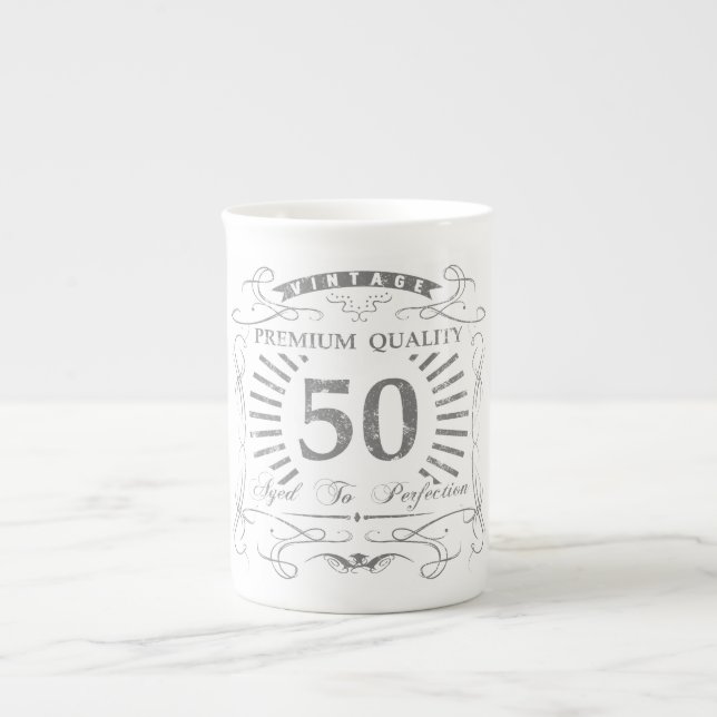 Caneca De Porcelana 50º presente de aniversário (Frente)