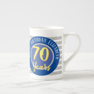 Caneca De Porcelana 70 Anos Aniversário Comemorativo