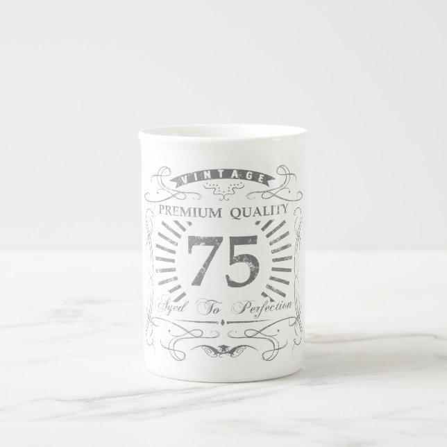 Caneca De Porcelana 75.º presente de aniversário (Frente)