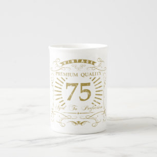 Caneca De Porcelana 75th Presente da mordaça do aniversário