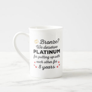 Caneca De Porcelana 8º Aniversário de Casamento I - Casal Engraçado de