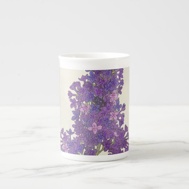 Caneca De Porcelana A Bela Flor Lilás (Frente)