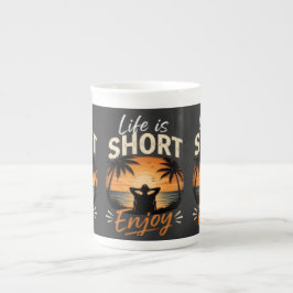 Caneca De Porcelana A Vida é Curta, Aproveite 