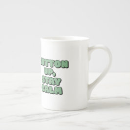 Caneca De Porcelana Abotoar, manter a calma