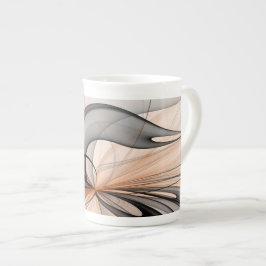 Caneca De Porcelana Abstrato Anthracite Cinza Siena Moderna Arte Fract