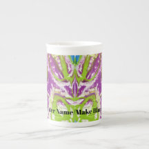 Abstrato azul roxo Bone China Mug