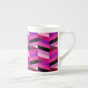 Caneca De Porcelana Abstrato Chevron/Herringbone   Rúpias e Violetas