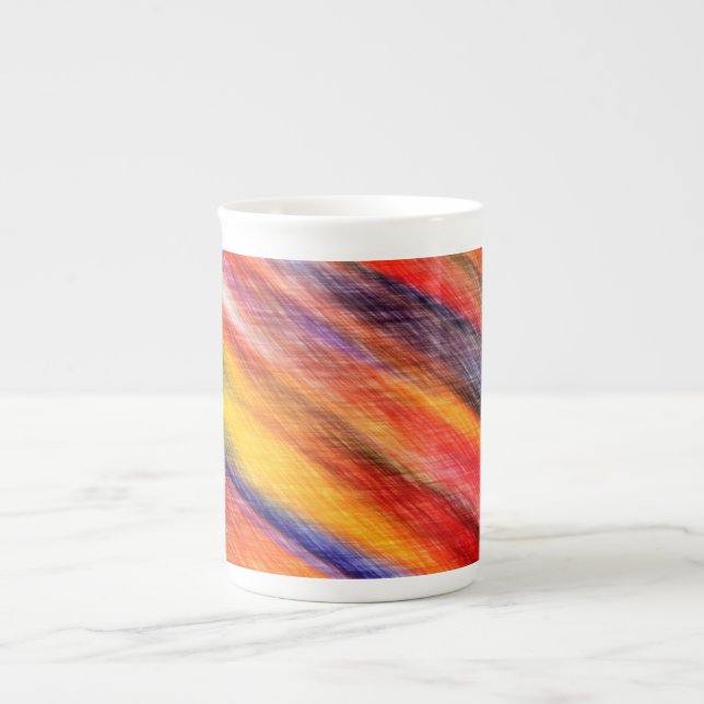Caneca De Porcelana Abstrato de Cores Sunset (Frente)