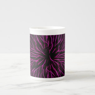 Caneca De Porcelana Abstrato de Flor de Fogo Rosa Fundido