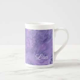 Caneca De Porcelana Abstrato Roxo Especialidade Ossada China Mug