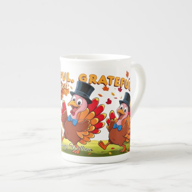 Caneca De Porcelana Ação de Graças Com Citações De Gratidão (Frente Esquerda)
