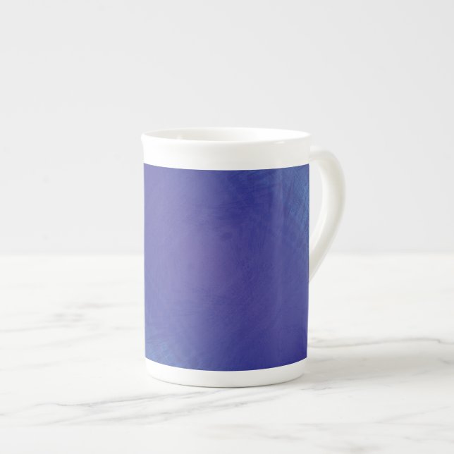 Caneca De Porcelana Aceitação | Padrão de Chibori Azul Violeta (Frente Esquerda)