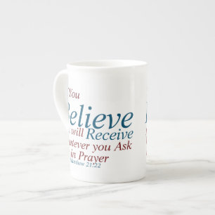 Caneca De Porcelana Acredite Que Recebeu Matthew 21:22