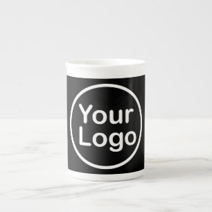 Caneca De Porcelana Adicione Seu Próprio Logotipo Fundo Preto