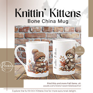 Caneca De Porcelana Adoráveis Knittens Ossos da China