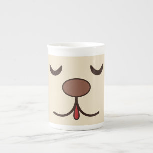 Caneca De Porcelana Adorável cão engraçado adormecido rosto bonito ros