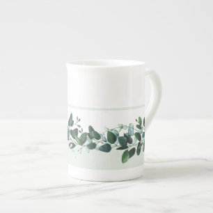 Caneca De Porcelana Adorável Eucalyptus Banded Botanical Bone China M