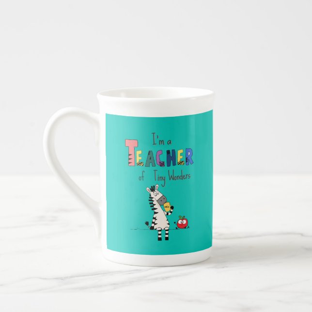 Caneca De Porcelana Adorável Professora Zebra  (Esquerda)