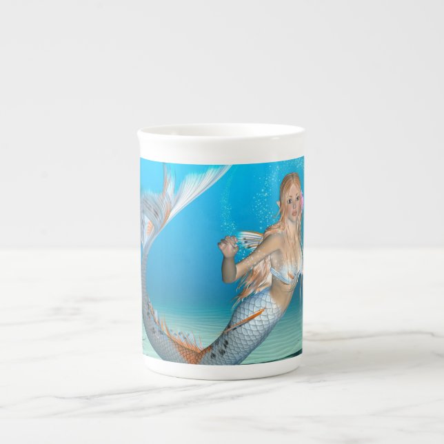 Caneca De Porcelana Adorável Sereia (Frente)