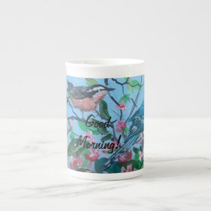 Caneca De Porcelana Afirmação "Bom dia" Arte única