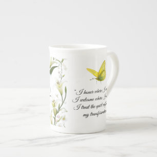 Caneca De Porcelana Afirmação de Mug de Especialidade de Borboleta Ama