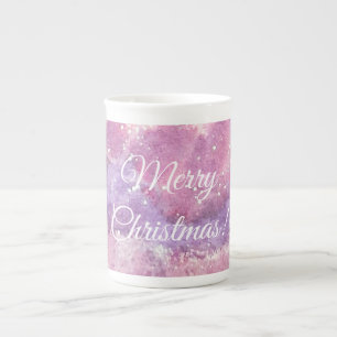 Caneca De Porcelana Água-forte Rosa Brilho Natal Espécial
