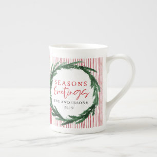 Caneca De Porcelana Água vazia + presente de Natal de stripe
