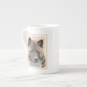 Caneca De Porcelana Akita Painting - Bela Arte Canina Original