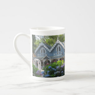 Caneca De Porcelana Algodão Vitoriano em Azul - Vinha de Martha